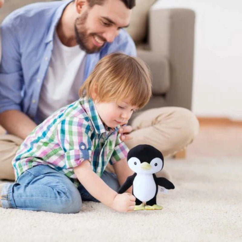 Fuzzbuzz Pugs At Play Skipper the Penguin | Interactive Walk N Talk Plush Toy
