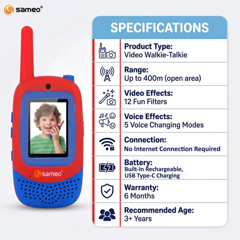 Sameo Video Walkie Talkies For Kids