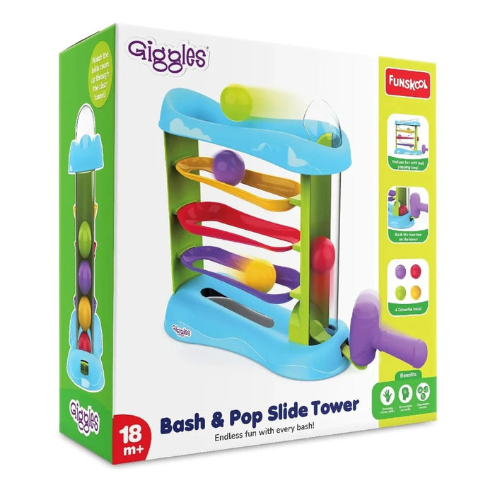 Giggles Bash & Pop Slide Tower-Learning & Education-Funskool-Toycra