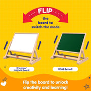 Giggles Draw N Write Desktop Slate, 4 in 1 Double Sided Board