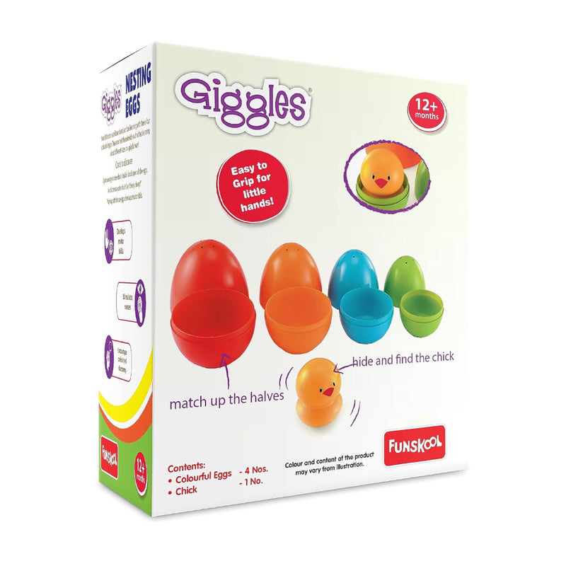 Giggles Funskool Plastic Eggs Nesting Toy With A Chick-Learning & Education-Funskool-Toycra