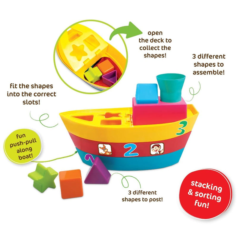 Giggles Stack A Boat 2 In 1 Pull Along Toy
