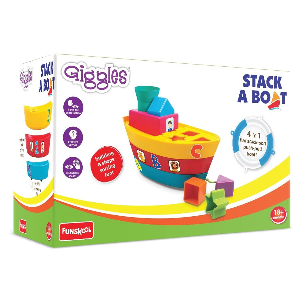Giggles Stack A Boat 2 In 1 Pull Along Toy — Toycra