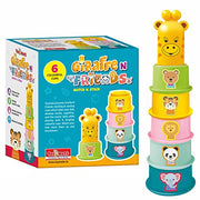 Giraffe N Friends – Stacking & Nesting Animal Cups | 6 Colourful Cups | Early Learning Toy for Babies (Age 12-36 Months)