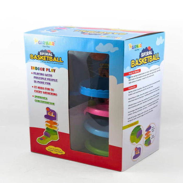 Girnar Spiral Basketball -Multi Color-Active Play-Girnar-Toycra