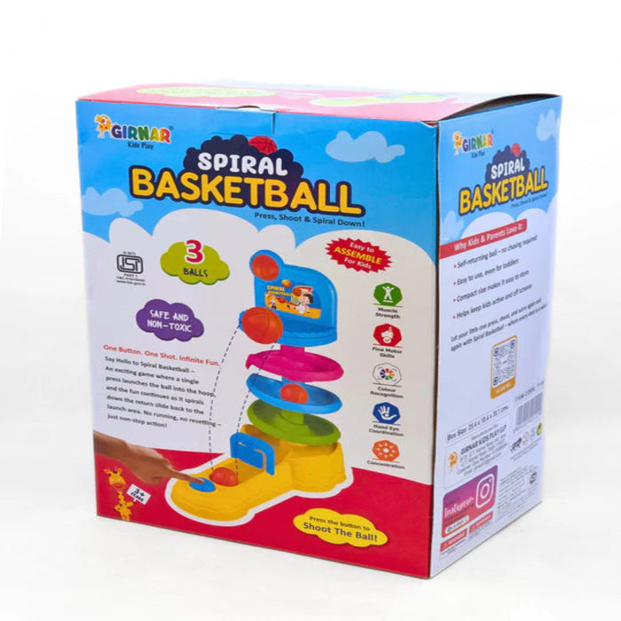 Girnar Spiral Basketball -Multi Color-Active Play-Girnar-Toycra