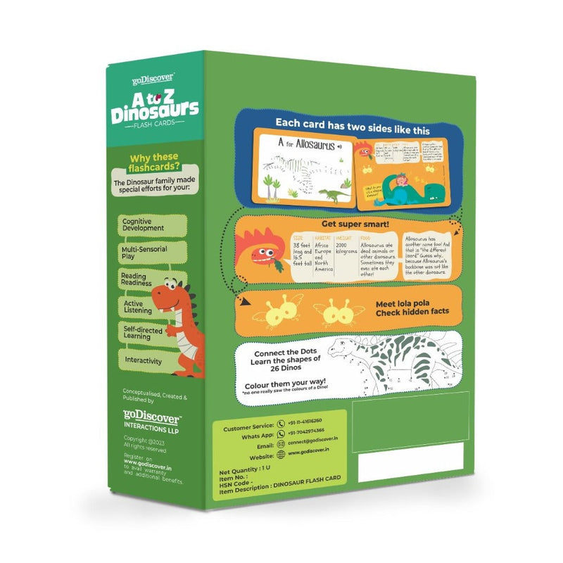 GoDiscover A to Z Dinosaur Flash Cards