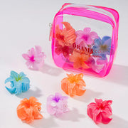 Hairdramaco Flower Hair Claw Clips With Pouch - Set Of 6 Multicolour