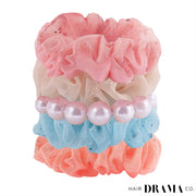 Hairdramaco Luxury Scrunchies Set of 5 With Free Pouch