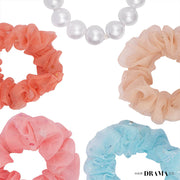 Hairdramaco Luxury Scrunchies Set of 5 With Free Pouch