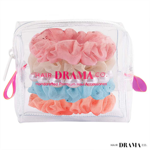 Hairdramaco Luxury Scrunchies Set of 5 With Free Pouch-Fashion accessory-Hairdramaco-Toycra