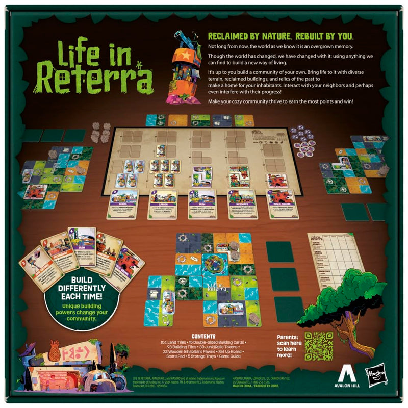Hasbro Life in Reterra Board Game, Tile Laying Strategy Game