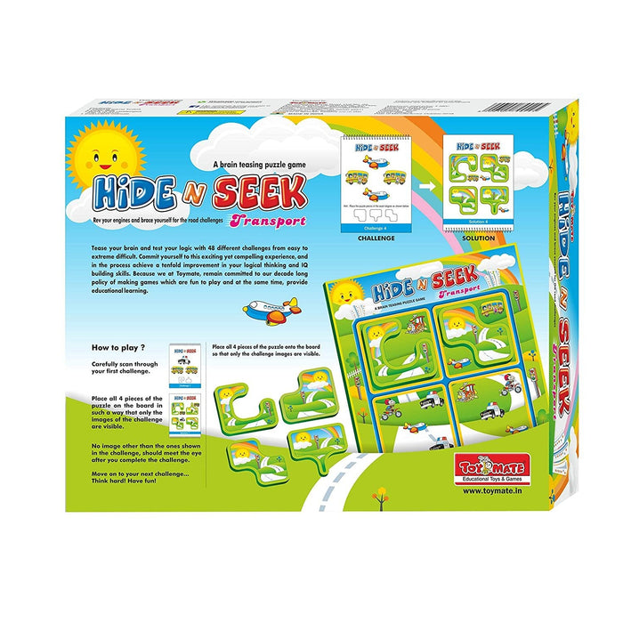 Hide N Seek Transport A Puzzle Board Game | 48 Smart Challenges for Kids (Ages 5+)-simple-Toymate-Toycra