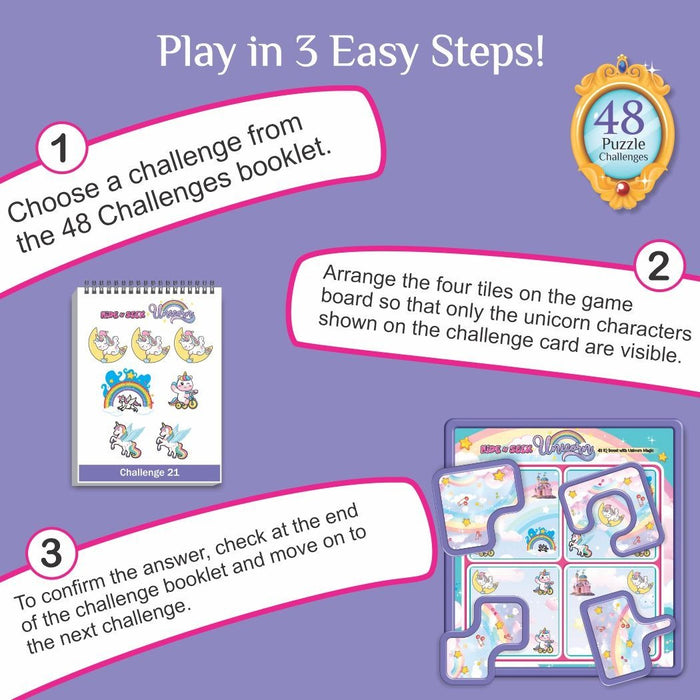 Hide N Seek Unicorn - A 48 Puzzle Challenge Brain Teasing Game for Boys and Girls-simple-Toymate-Toycra