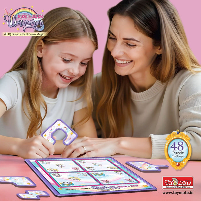 Hide N Seek Unicorn - A 48 Puzzle Challenge Brain Teasing Game for Boys and Girls-simple-Toymate-Toycra
