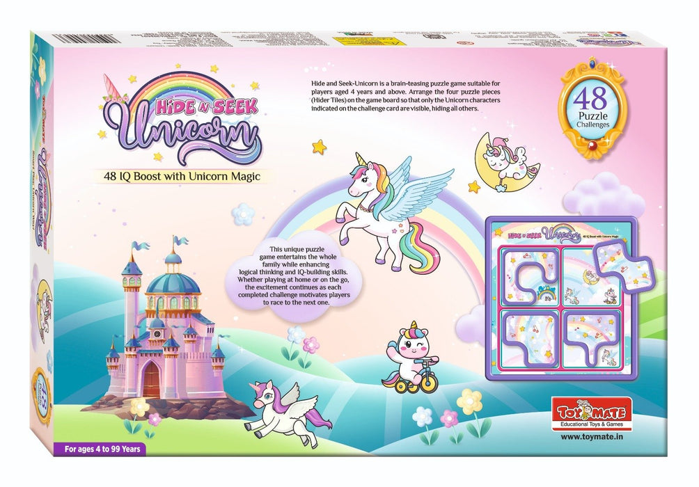 Hide N Seek Unicorn - A 48 Puzzle Challenge Brain Teasing Game for Boys and Girls-simple-Toymate-Toycra