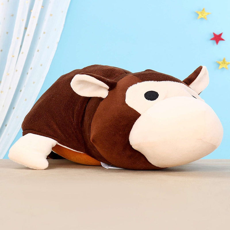 Hilife Flippo Plushies Reversible Monkey & Bull Soft Toy Brown - 40 cm