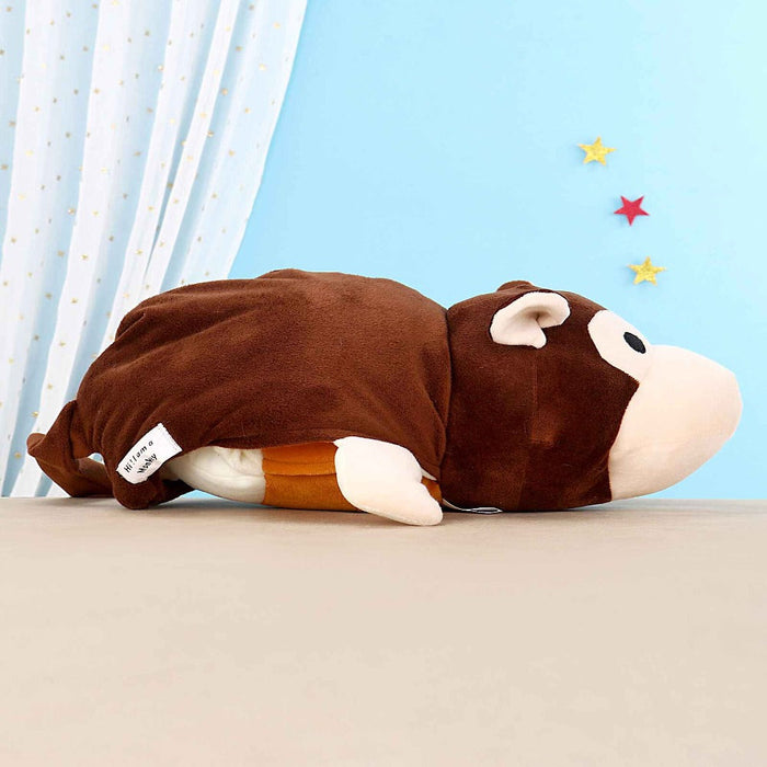 Hilife Flippo Plushies Reversible Monkey & Bull Soft Toy Brown - 40 cm-Soft Toy-Hilife-Toycra