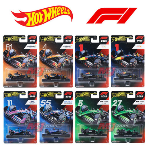 Hot Wheels 1:64 Scale Premium Diecast Formula 1 - Set of 8