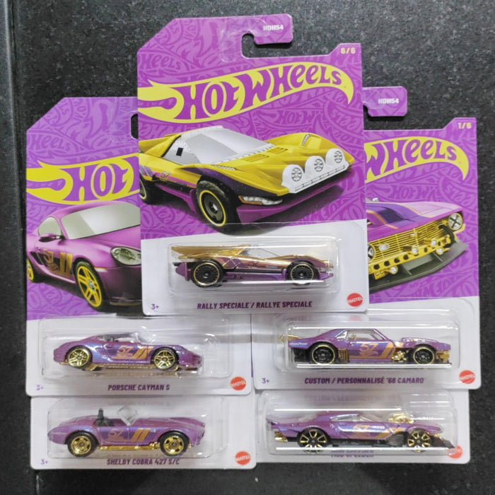 Hot Wheels 2025 57th Anniversary Pearl and Chrome Vehicle -Pack of 5-Vehicles-Hot Wheels-Toycra