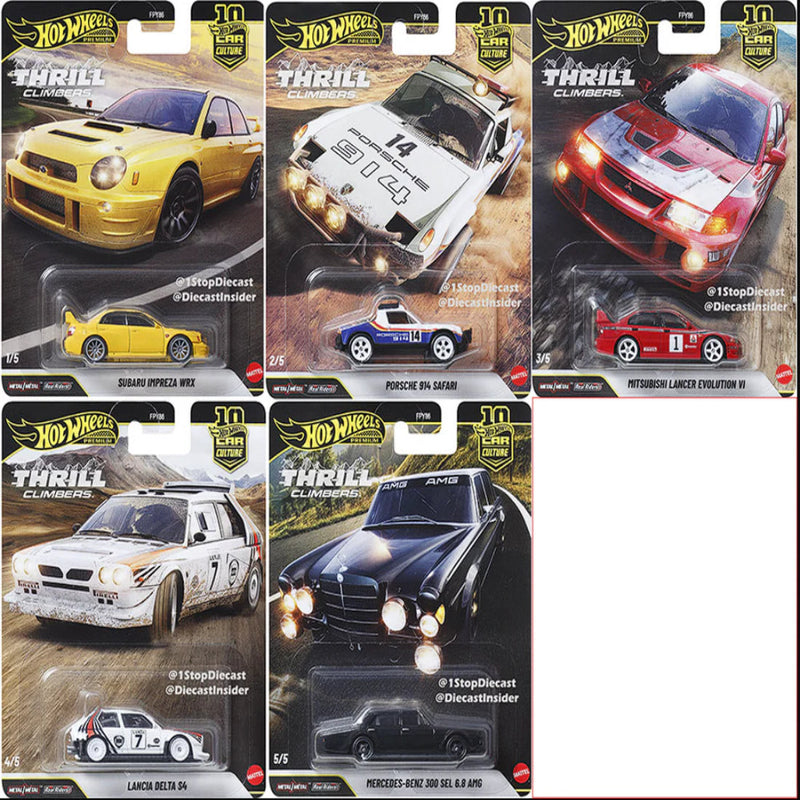 Hot Wheels 2025 Car Culture Thrill Climbers - Set of 5