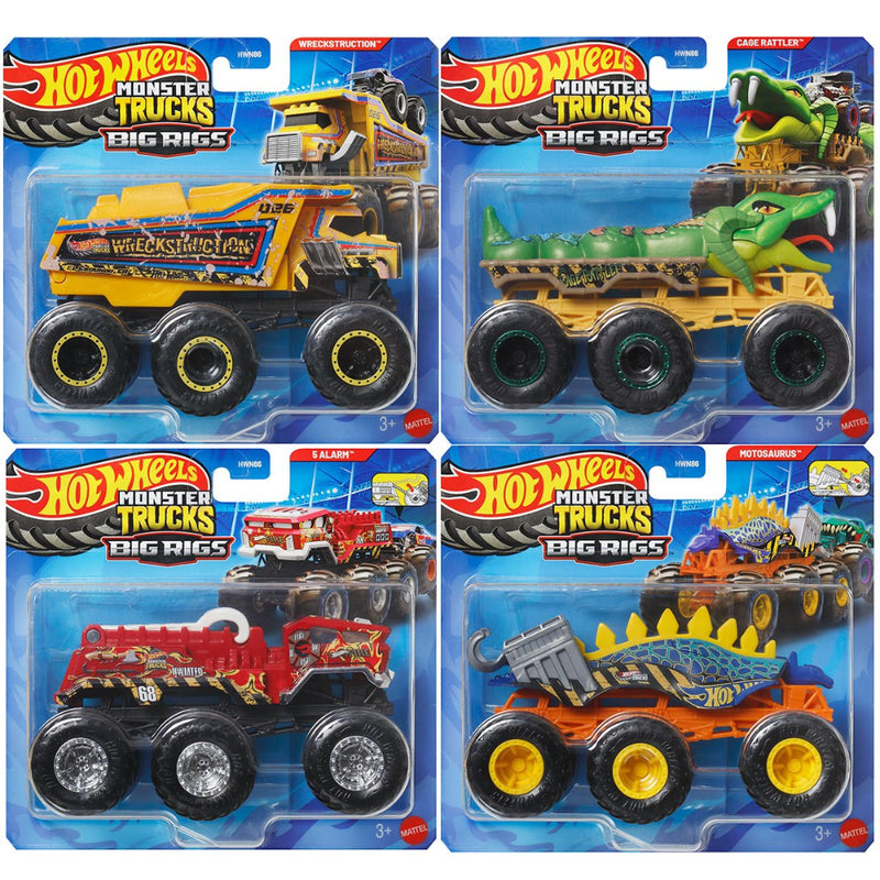 Hot Wheels 2025 Monster Trucks Big Rigs - Set of 4