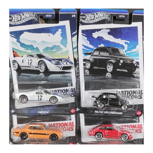 Hot Wheels 2025 Silver Series National Icons Set of 4-Vehicles-Hot Wheels-Toycra