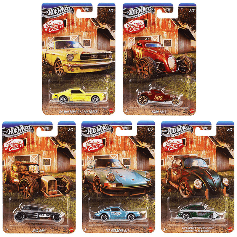Hot Wheels 2025 Silver Series Vintage Club 1968 Series Set of 5