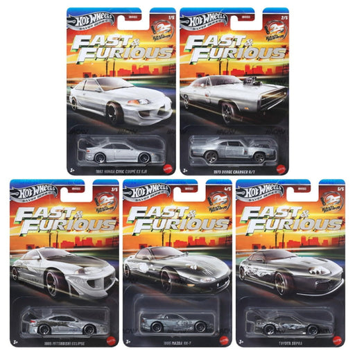Hot Wheels 2026 Fast & Furious Silver Series Set of 5+Team Transport 24 Honda Civic Type R