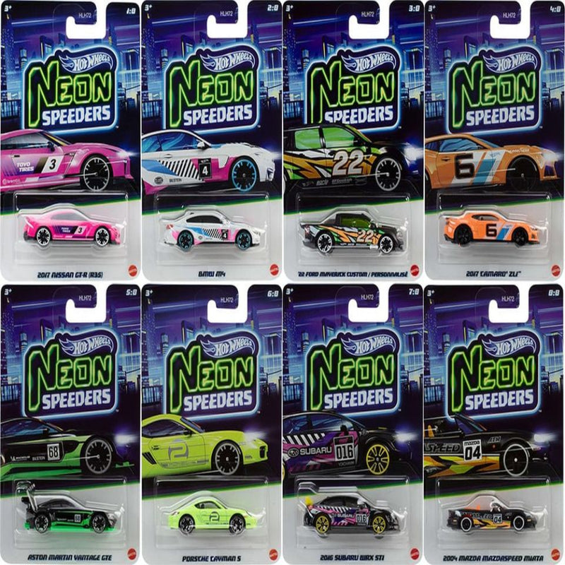 Hot Wheels 2026 Neon Speeders Set of 8 +Silver Series Batman Collection Pack of 10 Cars