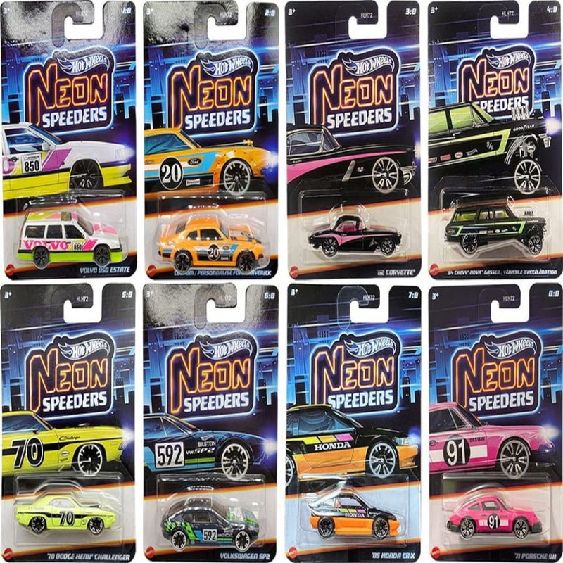 Hot Wheels 2026 Neon Speeders - Set of 8