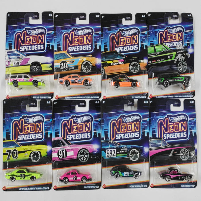 Hot Wheels 2026 Neon Speeders Set of 8 + Barbie Signature Doll By Anita Dongre Combo-Vehicles-Hot Wheels-Toycra
