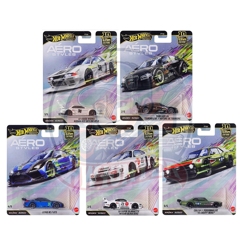 Hot Wheels 2026 Premium Car Culture Aero Styles - Set of 5+24 Honda Civic Type R Combo Pack