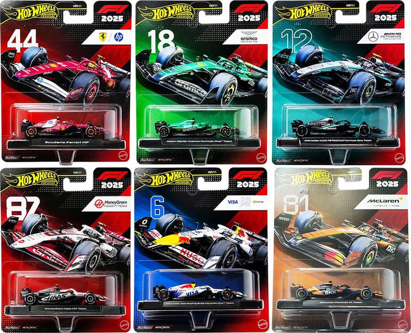 Hot Wheels 2026 Premium Formula 1 Set of 6 +Team Transport 24 Honda Civic Type R