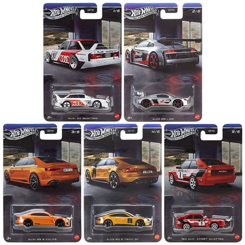 Hot Wheels 2026 Silver Series Audi Set of 5 - (Set 1) +Silver Series Batman Collection Pack of 10