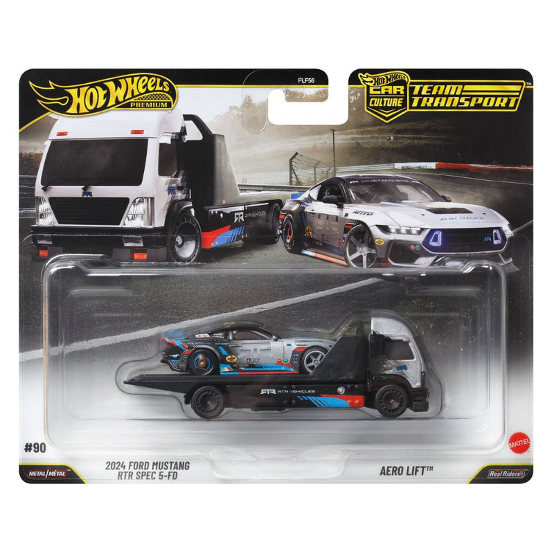 Hot Wheels 2026 Team Transport Combo Pack (24 Honda Civic Type R / Kousoku Camion De + 2024 Ford Mustang RTR Spec 5-FD Aero Lift Lift )