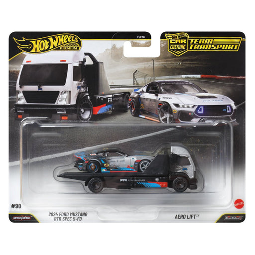 Hot Wheels 2026 Team Transport Combo Pack (24 Honda Civic Type R / Kousoku Camion De + 2024 Ford Mustang RTR Spec 5-FD Aero Lift Lift )