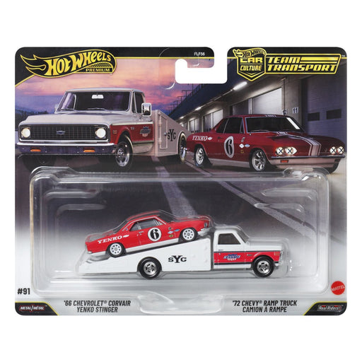 Hot Wheels 2026 Team Transport Combo Pack (24 Honda Civic Type R / Kousoku Camion De+'66 Chevrolet Corvair & '72 Chevy Ramp Truck)