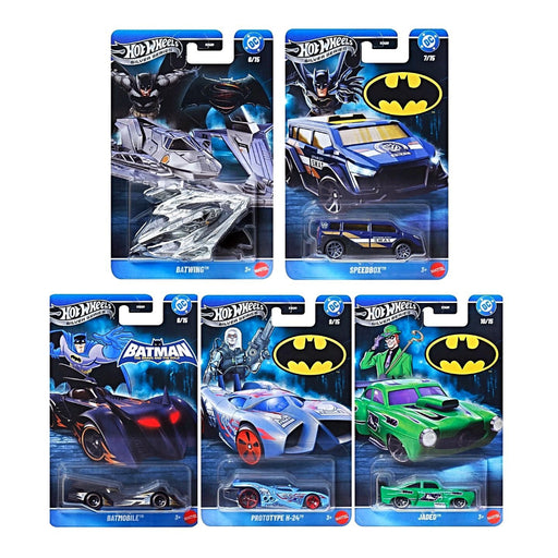 Hot Wheels Batman Silver Series Die-Cast Cars Set of 5