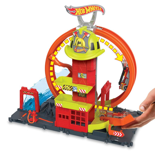 Hot Wheels City Super Loop Fire Station Playset-Vehicles-Hot Wheels-Toycra