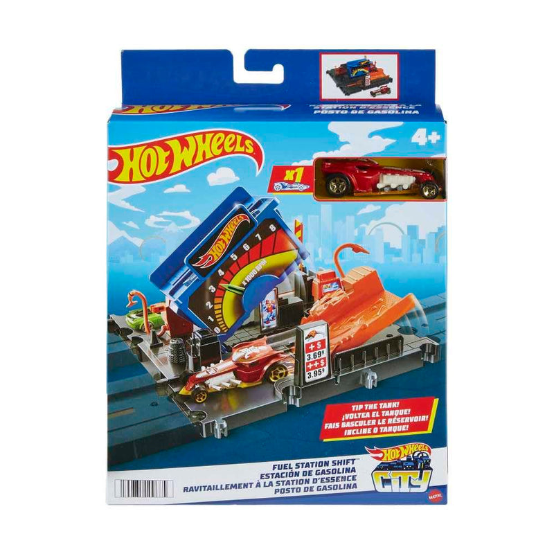 Hot Wheels Formula 1 5-Pack +Hot Wheels Fual Station Shift + Hot Wheels Speedy Pizza Pick-Up Combo Pack