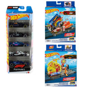 Hot Wheels Formula 1 5-Pack +Hot Wheels Fual Station Shift + Hot Wheels Speedy Pizza Pick-Up Combo Pack
