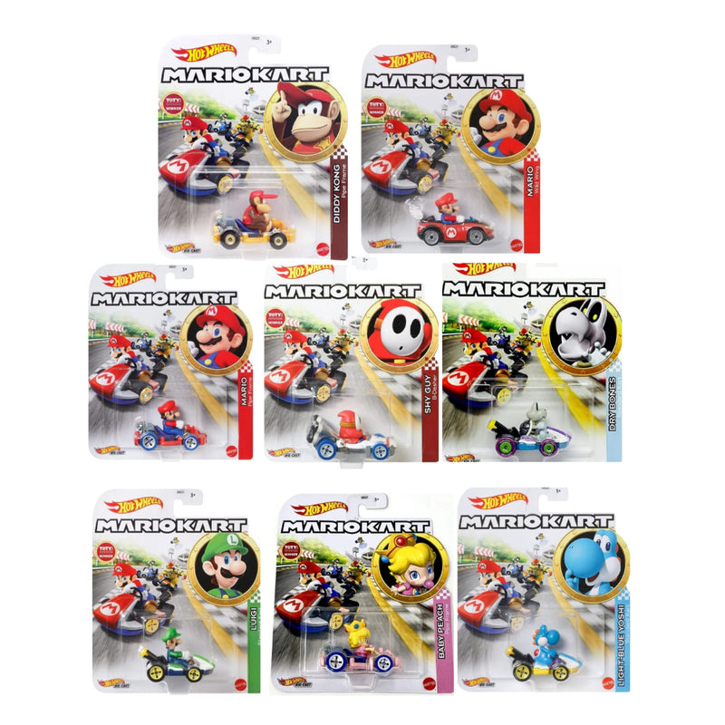 Hot Wheels Mario Kart Die-Cast Character Cars Collection Set Of 8