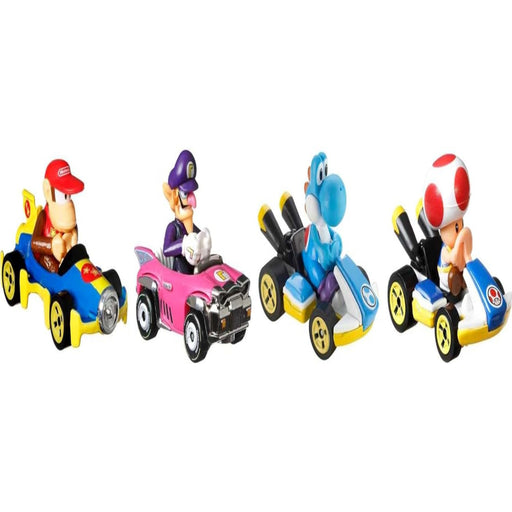 Hot Wheels Mario Kart Pack of 4 Vehicles with 1 Collectible Model-Action & Toy Figures-Hot Wheels-Toycra