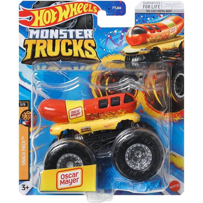 Hot Wheels Monster Truck With Giant Wheels And Die-Cast Car 1:64