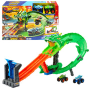 Hot Wheels Monster Trucks Sharks vs Dinos Dragon Destruction Playset & 2 Toy Trucks-Vehicles-Hot Wheels-Toycra