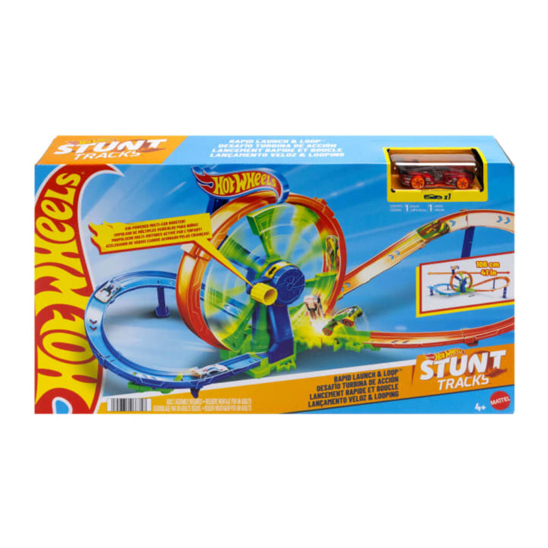 Hot Wheels Rapid Launch & Loop Playset With 1:64 Scale Die-Cast Toy Car, Crash & Track Set