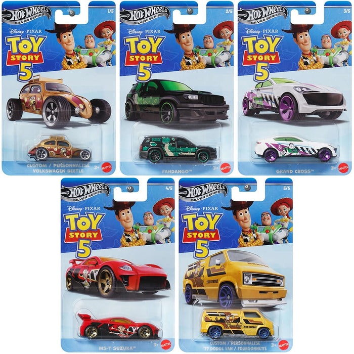 Hot Wheels Silver Series 2026 Toy Story 5 - Set of 5 + Barbie Signature Diwali Doll Combo Pack-Vehicles-Hot Wheels-Toycra