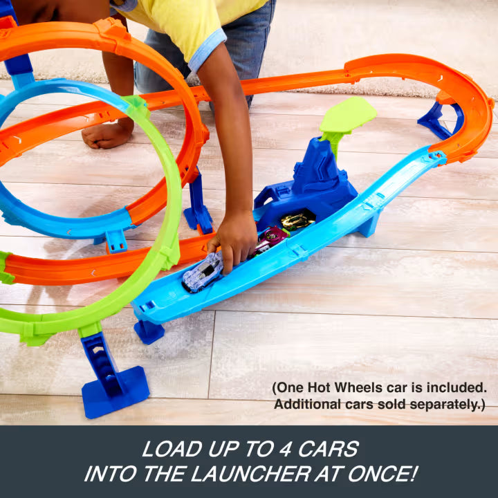 Hot Wheels Stunt Tracks Rapid Launch Cyclone Track Set