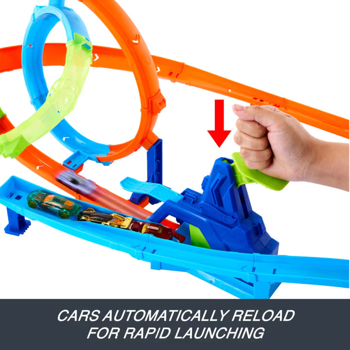 Hot Wheels Stunt Tracks Rapid Launch Cyclone Track Set